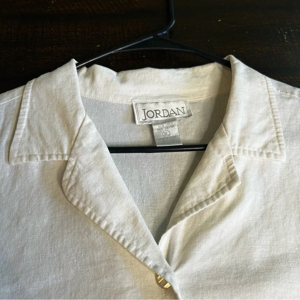 Vintage Linen/Rayon Jordan Short Sleeve Button-Up Shirt size L / XL - Picture 6 of 10